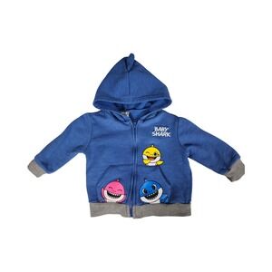Baby Shark Blue Zip Up Hoodie Kids Size 18M Nickelodeon Pinkfong